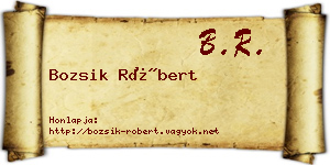 Bozsik Róbert névjegykártya